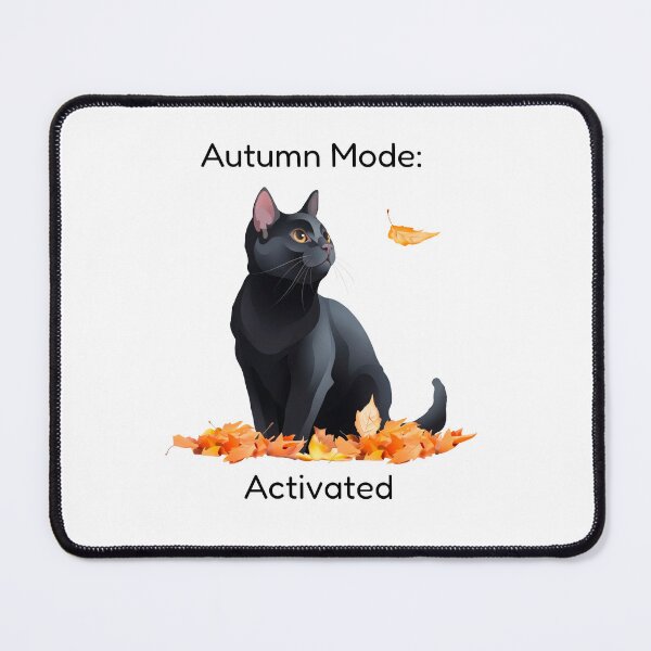 Item preview, Black cat in autumn mode designed and sold by NorthNook.