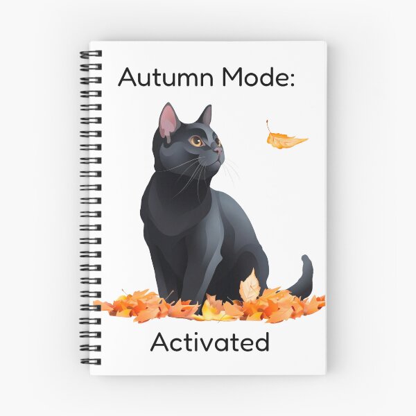 Item preview, Black cat in autumn mode designed and sold by NorthNook.