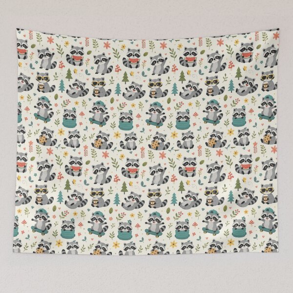 Item preview, Funny raccoons seamless pattern designed and sold by Nolan6.