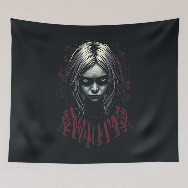 Item preview, Creepy Goth Girl Horror Portrait designed and sold by ERODED SELF.