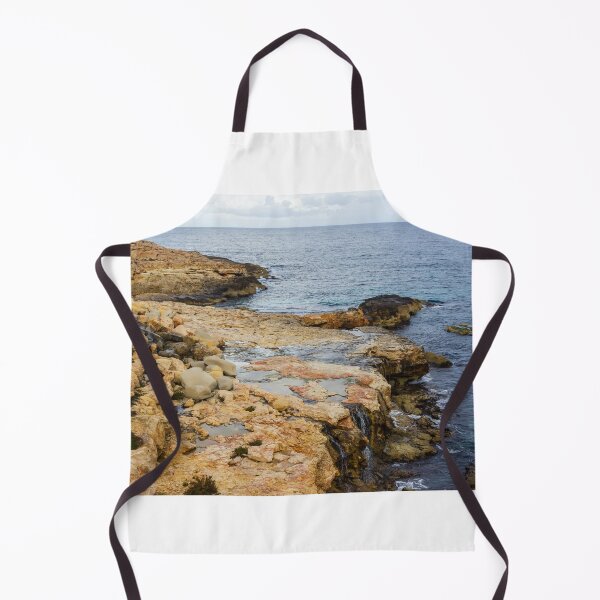 Item preview, Rocky Coastal Cliff Over Turquoise Ocean Waves With Eroded Limestone Seascape designed and sold by Nmallia.