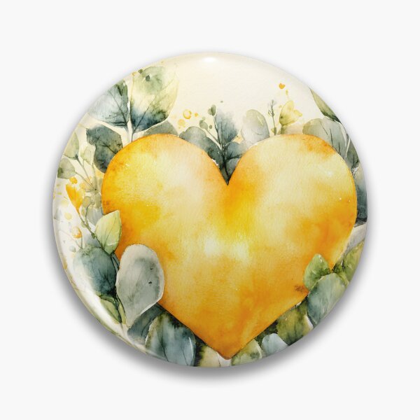 Item preview, Hearts 43 - Yellow Heart Watercolor designed and sold by NikaNavi.