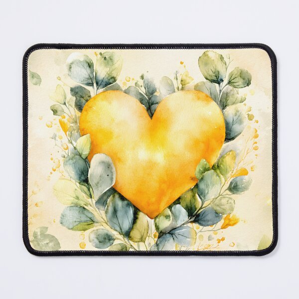 Item preview, Hearts 43 - Yellow Heart Watercolor designed and sold by NikaNavi.