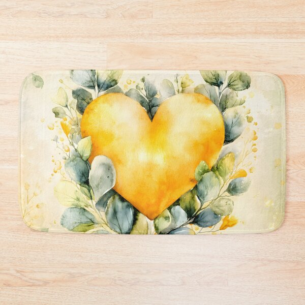 Item preview, Hearts 43 - Yellow Heart Watercolor designed and sold by NikaNavi.