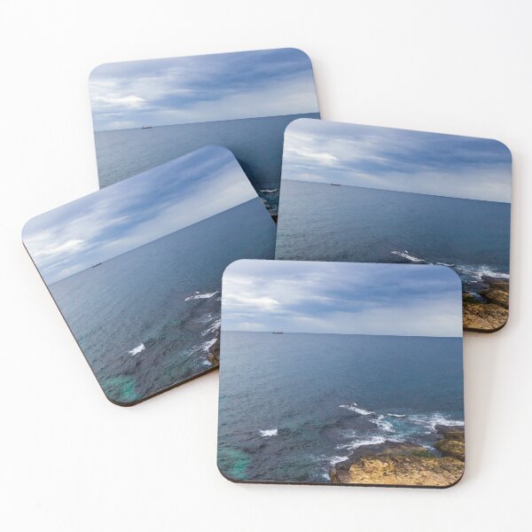 Item preview, Rocky Coastal Cliff Over Turquoise Ocean Waves With Eroded Limestone Seascape designed and sold by Nmallia.
