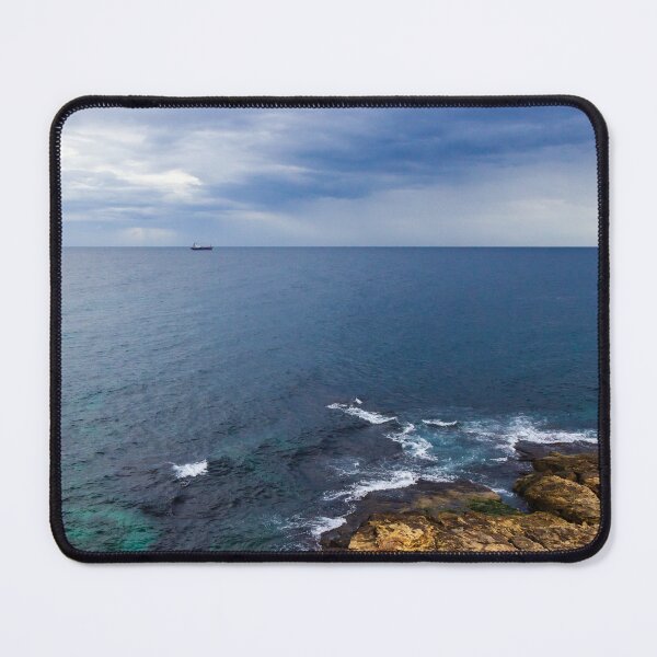 Item preview, Rocky Coastal Cliff Over Turquoise Ocean Waves With Eroded Limestone Seascape designed and sold by Nmallia.