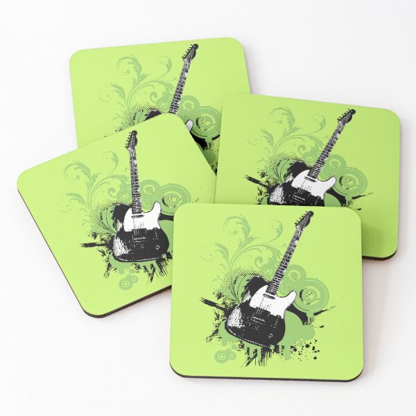 Item preview, Frutiger Metro Electric Guitar Abstract Green Swirl Grunge Music Design designed and sold by Pics'Elle Creations.