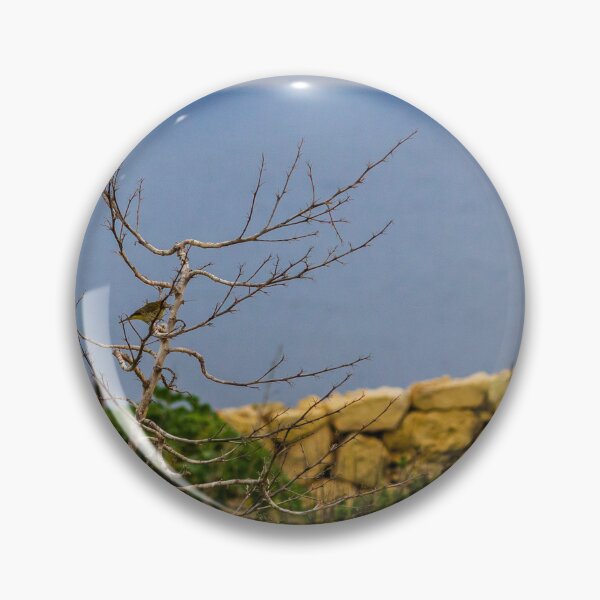Item preview, Lonely Bare Tree With Small Bird by Stone Wall Overlooking Calm Sea and Wildflower Coastline designed and sold by Nmallia.