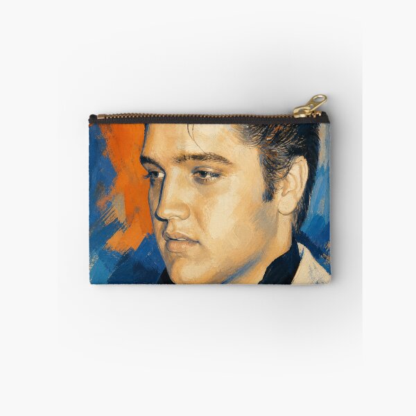 Item preview, Elvis Presley Modern Impressionist Blue and Orange Portrait designed and sold by ElvisVintagePosters.