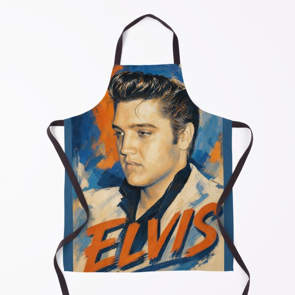 Item preview, Elvis Presley Modern Impressionist Blue and Orange Portrait designed and sold by ElvisVintagePosters.