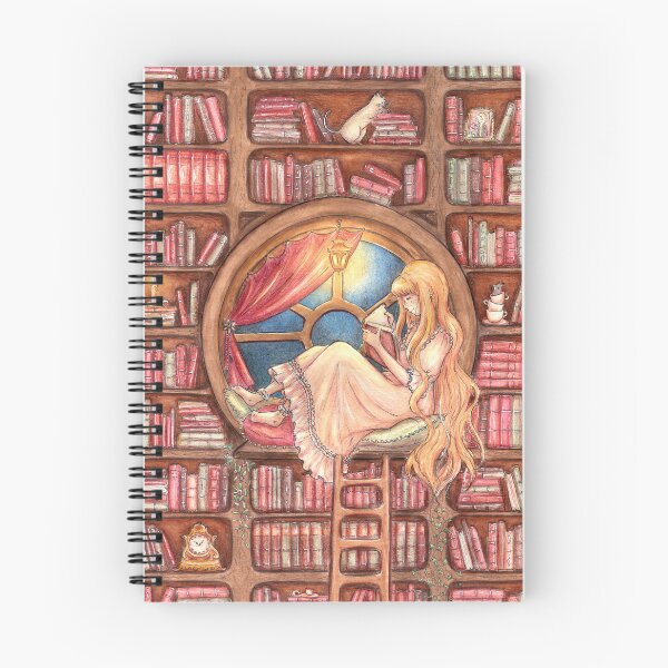 Item preview, Book nook - Book lover girl reading in a library designed and sold by Denise, Denisn't.