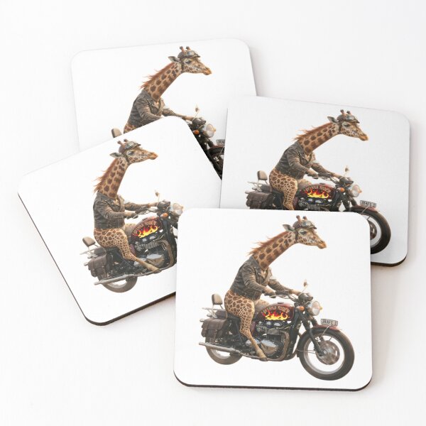 Artikelvorschau, Savanna Rider Giraffe auf dem Motorrad entworfen und verkauft von myfavoritegifts.
