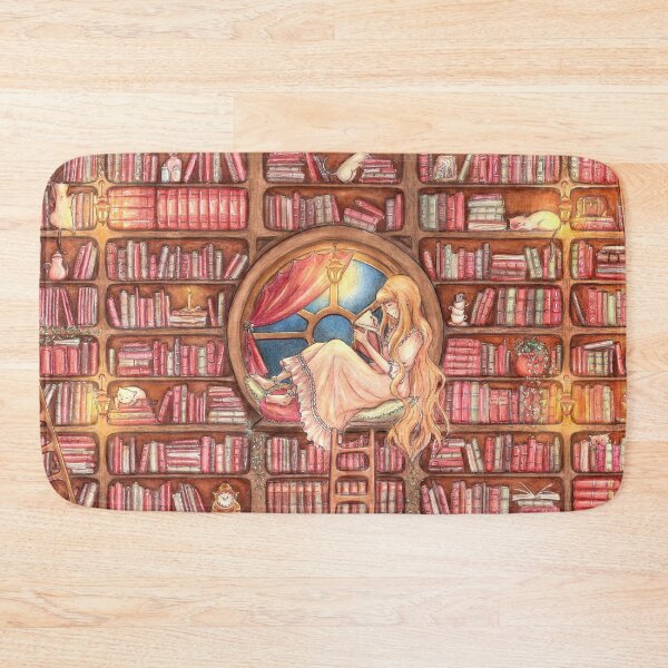 Item preview, Book nook - Book lover girl reading in a library designed and sold by Denise, Denisn't.