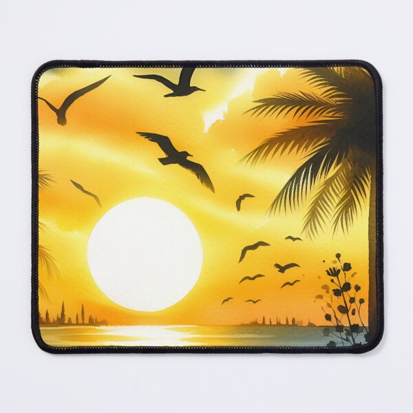 Item preview, Tropical Sunset Beach – Vibrant Watercolor Paradise Art designed and sold by Rocket&Stars.