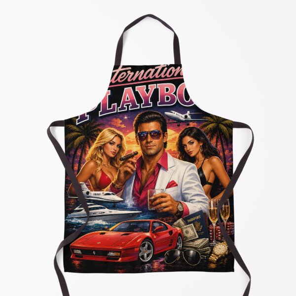 Item preview, International Playboy – Retro 80s Luxury Lifestyle Vintage Graphic T-Shirt designed and sold by INVIKETOS.