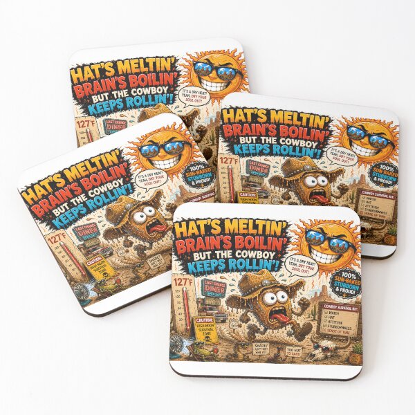 Item preview, Hat's Meltin', Brain's Boilin' | Funny Cowboy Heatwave Graphic Tee designed and sold by rocknrollstyles.
