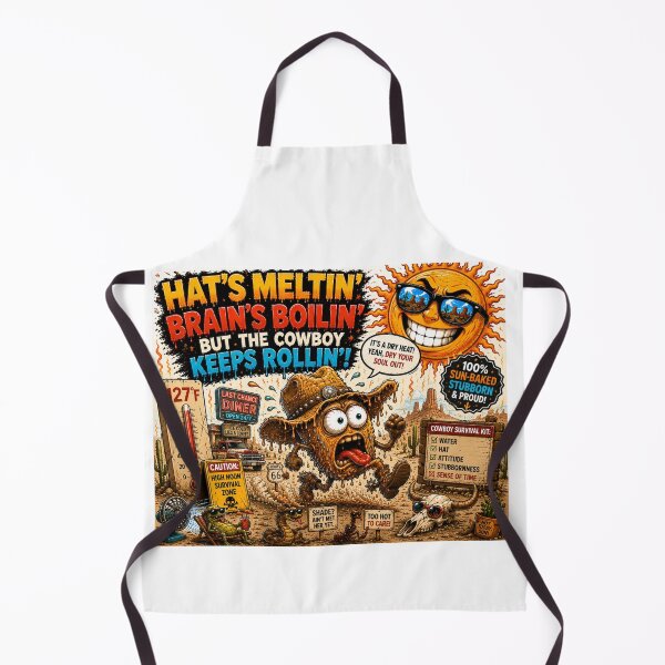 Item preview, Hat's Meltin', Brain's Boilin' | Funny Cowboy Heatwave Graphic Tee designed and sold by rocknrollstyles.