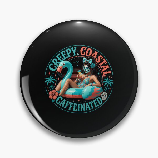 Item preview, Creepy Coastal  Caffeinated Sugar Skull Lady Halloween designed and sold by Anime-Nomad.
