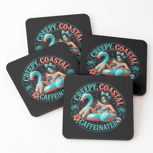 Item preview, Creepy Coastal  Caffeinated Sugar Skull Lady Halloween designed and sold by Anime-Nomad.