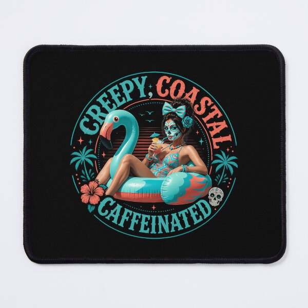 Item preview, Creepy Coastal  Caffeinated Sugar Skull Lady Halloween designed and sold by Anime-Nomad.