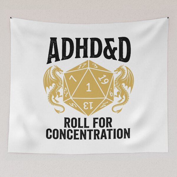 Item preview, Adhd&d Roll For Concentration Dungeons Dragons Tabletop RPG Neurodivergent Gamer designed and sold by Doodleoub.