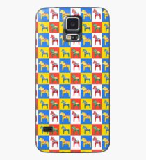 Dala Horses Dalarna Squares Schweden Horse Dalecarlian Swedish Colorful Dala Host Hülle & Klebefolie für Samsung Galaxy