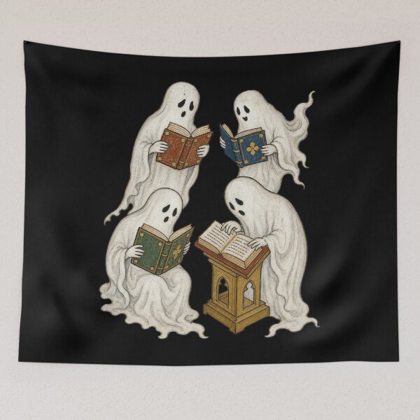 Item preview, Cute Ghost Reading Books Halloween Book Lover Vintage designed and sold by Anime-Nomad.