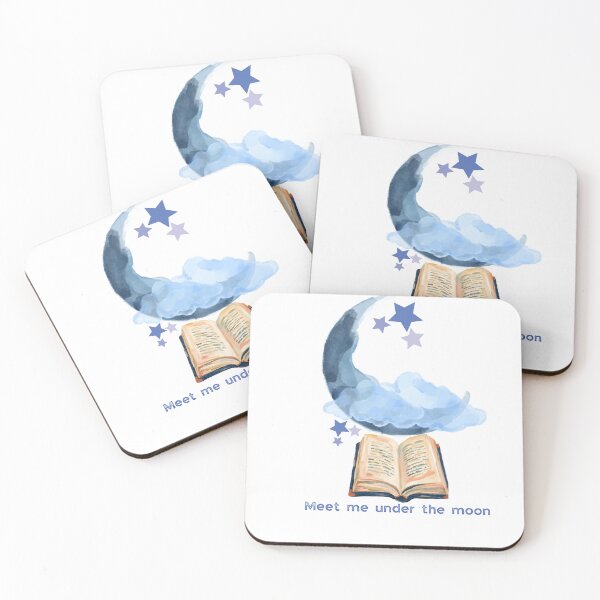 Item preview, Meet Me Under the Moon | Moon Reading Aesthetic Sticker designed and sold by BLOOMVELLE.