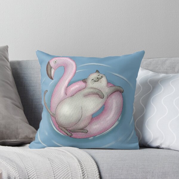 Item preview, Summer Cat on Flamingo  designed and sold by Denise, Denisn't.