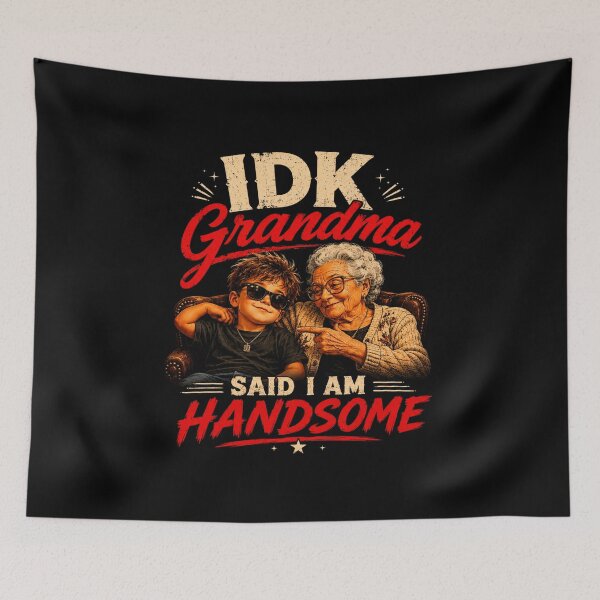 Item preview, IDK Grandma Said I Am Handsome – Funny Grandma Quote Vintage T-Shirt designed and sold by INVIKETOS.