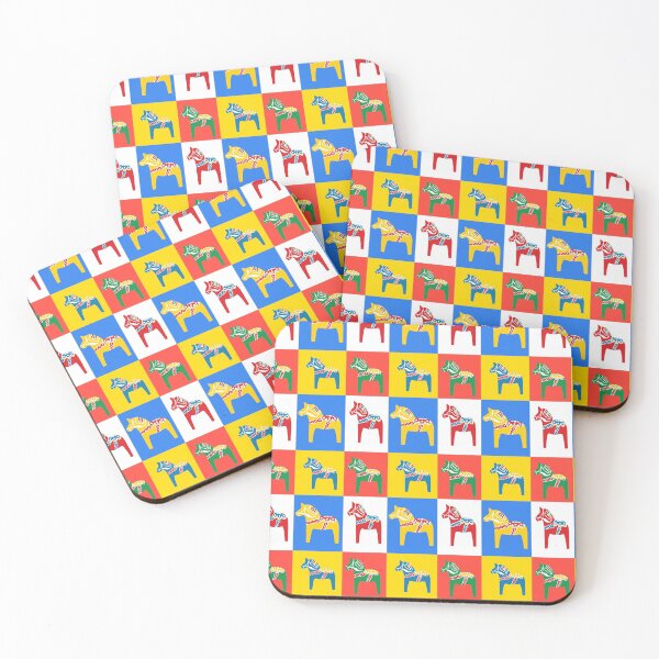 Item preview, Dala Horses Dalarna Squares Sweden Horse Dalecarlian Swedish Colorful Dala Host designed and sold by funnytshirtemp.