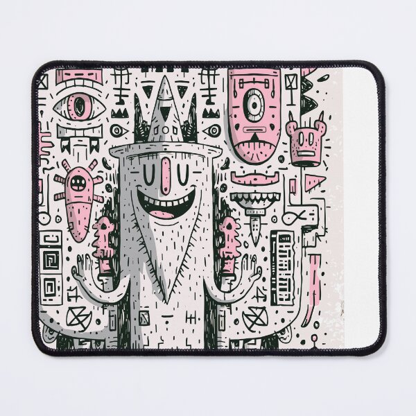 Item preview, Quirky Pink Doodle Wizard Castle Art designed and sold by Romgora.