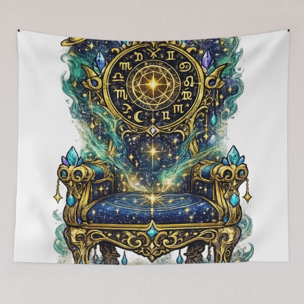 Item preview, Celestial Zodiac Throne | Astrology Royal Chair | Cosmic Fantasy Decor designed and sold by irfanshikh.