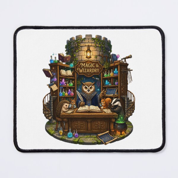 Item preview, Magic & Wizardry | Enchanted Wizard School | Owl Wizard | Fantasy Magic Study | Woodland Wizard Academy | Cottagecore Fantasy Art designed and sold by MrDev.