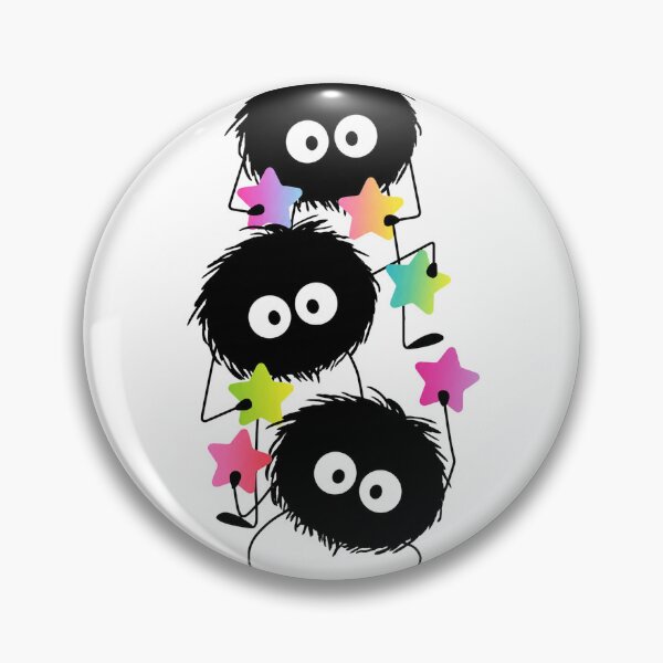 Item preview, Cute Soot Sprites with Colorful Stars – Whimsical Studio Ghibli Inspired Art designed and sold by Bloomie_Studio .