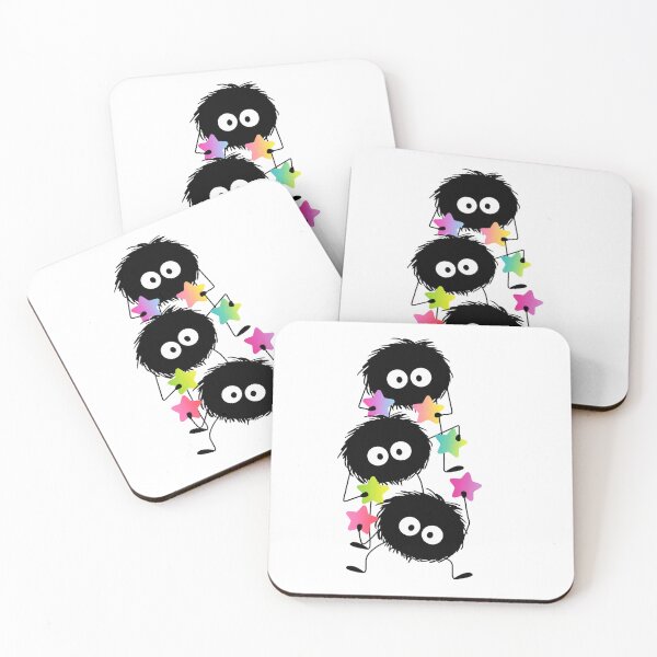 Item preview, Cute Soot Sprites with Colorful Stars – Whimsical Studio Ghibli Inspired Art designed and sold by Bloomie_Studio .
