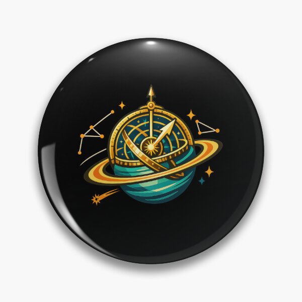 Item preview, Celestial Compass Ringed Planet Astronomy Art  designed and sold by Sketchlegacy.