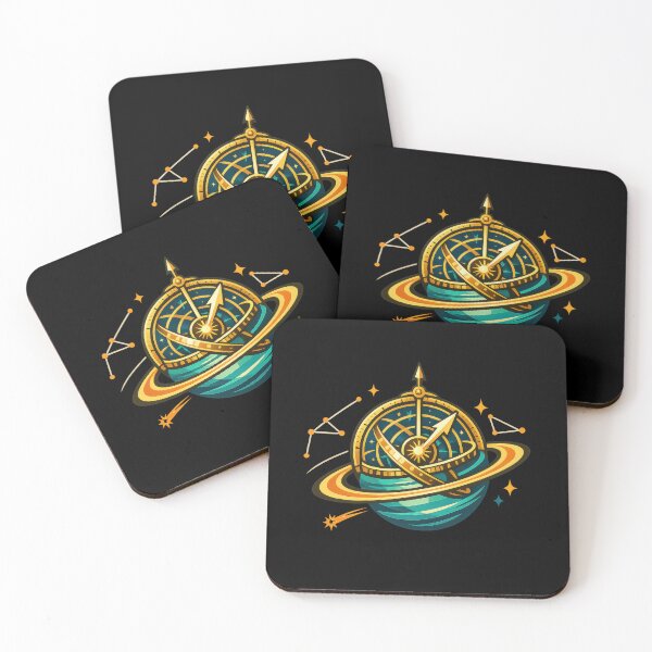 Item preview, Celestial Compass Ringed Planet Astronomy Art  designed and sold by Sketchlegacy.