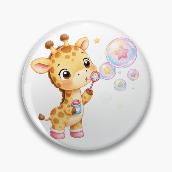 Item preview, Cute Baby Giraffe Blowing Bubbles designed and sold by ToonyTeez.