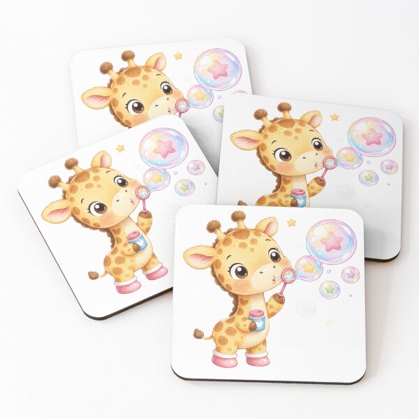 Item preview, Cute Baby Giraffe Blowing Bubbles designed and sold by ToonyTeez.