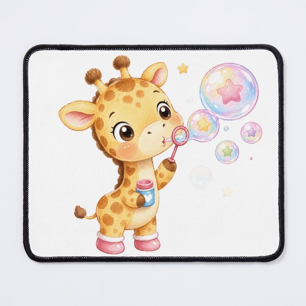 Item preview, Cute Baby Giraffe Blowing Bubbles designed and sold by ToonyTeez.