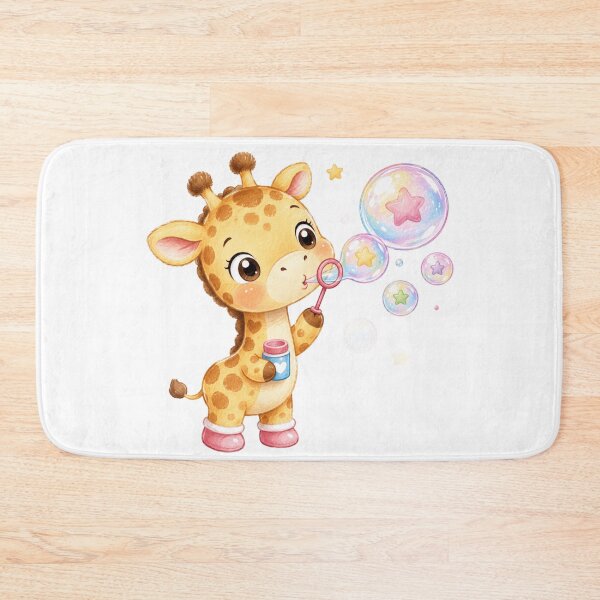 Item preview, Cute Baby Giraffe Blowing Bubbles designed and sold by ToonyTeez.