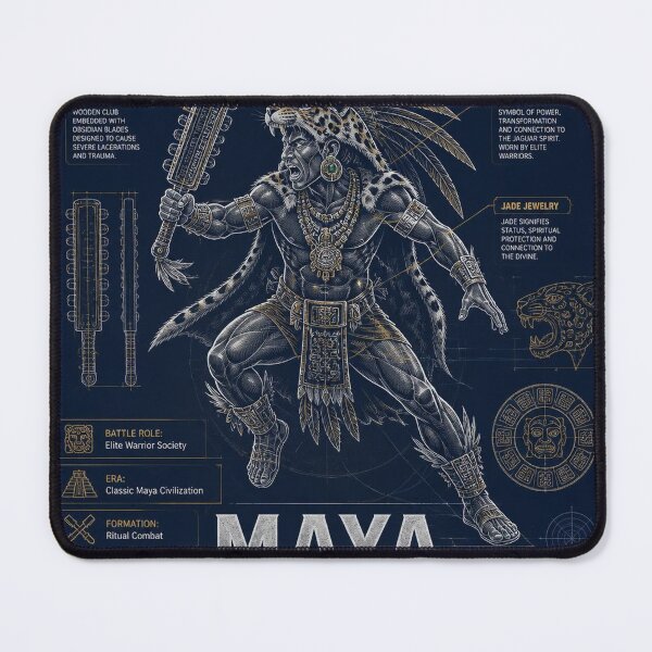 Item preview, Maya Jaguar Warrior Blueprint Art designed and sold by SunnyDesign82.