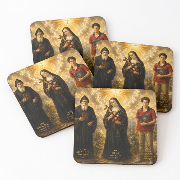 Item preview, Saint Sharbel, Saint Rita, and Saint Carlo Acutis paint. designed and sold by AEMK57.