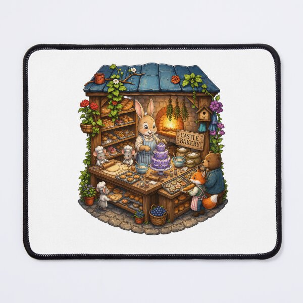 Item preview, Castle Bakery | Bunny Baker | Woodland Bakery | Cottagecore Baking | Cozy Fantasy Kitchen | Storybook Animal Bakery designed and sold by MrDev.