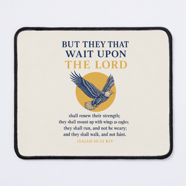 Item preview, They That Wait Upon the Lord Full Verse Isaiah 40:31 KJV Eagle Design designed and sold by FaithThroughEverySeason.