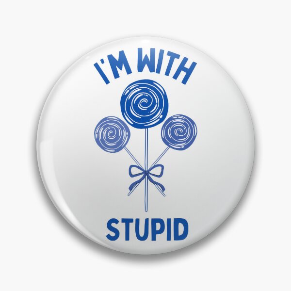 Item preview, "I'm with Stupid" Village Idiot Role designed and sold by NYC Clocktower Community.