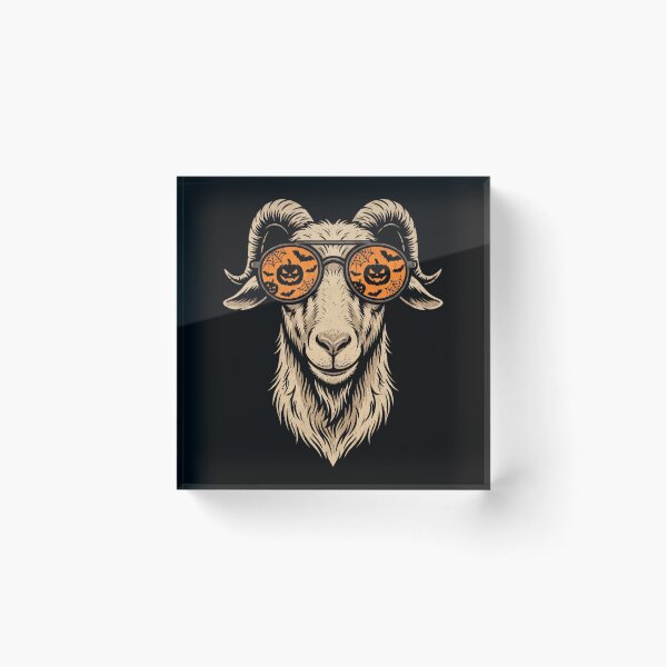 Item preview, Halloween Goat Pumpkin Glasses Funny Retro Farmer Gift Idea designed and sold by Anime-Nomad.