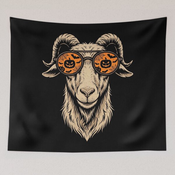 Item preview, Halloween Goat Pumpkin Glasses Funny Retro Farmer Gift Idea designed and sold by Anime-Nomad.