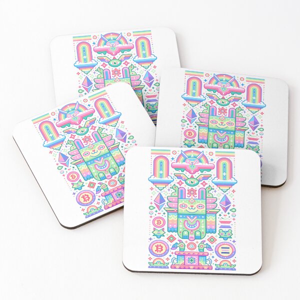 Item preview, Whimsical Crypto Totem Spirit Rainbow Art designed and sold by Romgora.